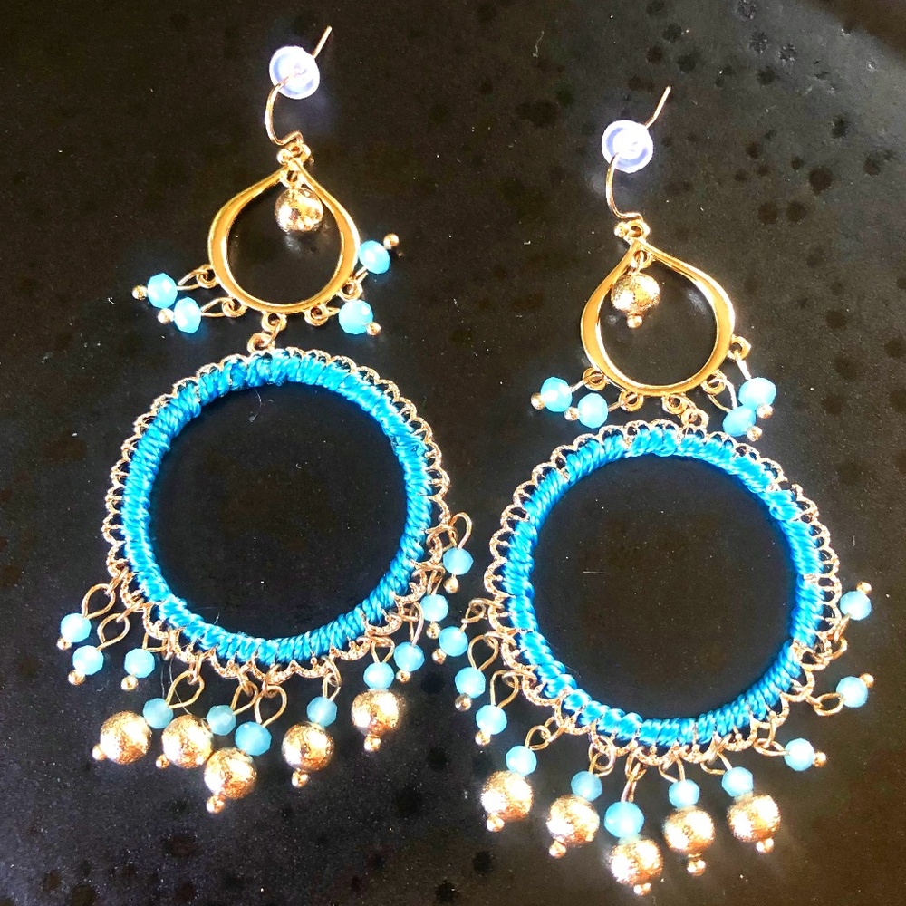 LILLY PULITZER Earring NWT Gypsy Boho TURQUOISE EARRINGS ⭐️ DANGLING PIERCED